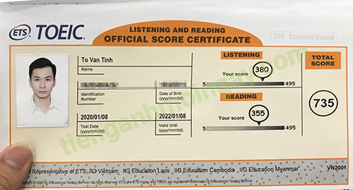 Bảng điểm Toeic