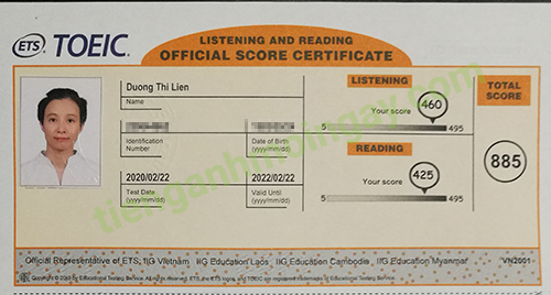 Bảng điểm Toeic