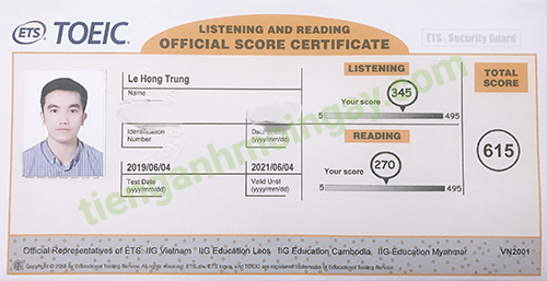 Bảng điểm Toeic