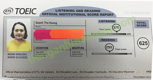 Bảng điểm Toeic