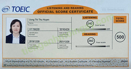 Bảng điểm Toeic