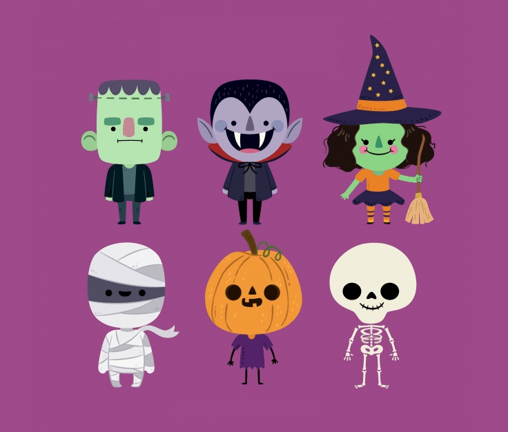 They were dressed as monsters for Halloween. 