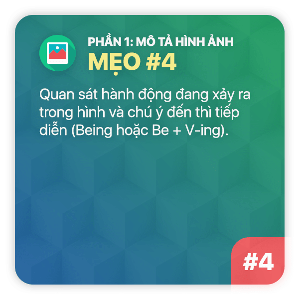 Mẹo thi TOEIC Phần 1: Mẹo 4