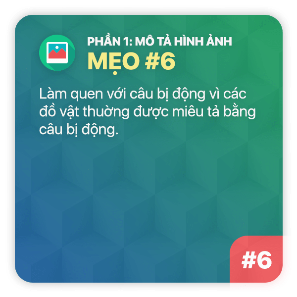 Mẹo thi TOEIC Phần 1: Mẹo 6