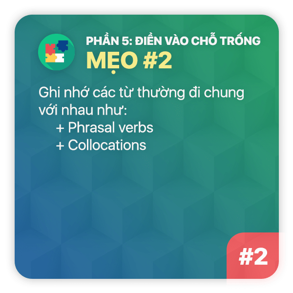 Mẹo thi TOEIC Phần 5: Mẹo 2