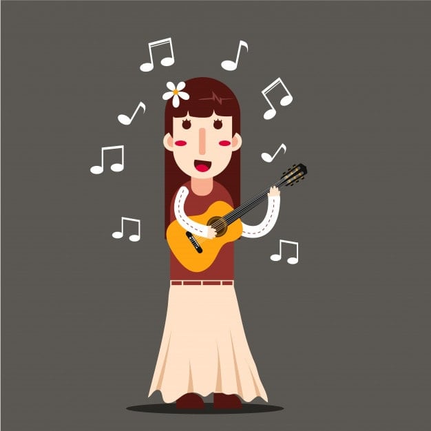She can play the guitar.