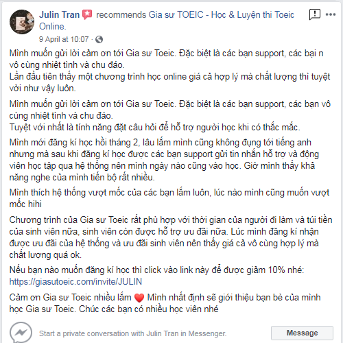 Review của học viên