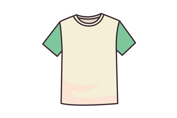 an old green and white T-shirt