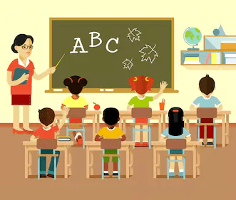 The teacher explains the assignment to students who ask questions during class. 