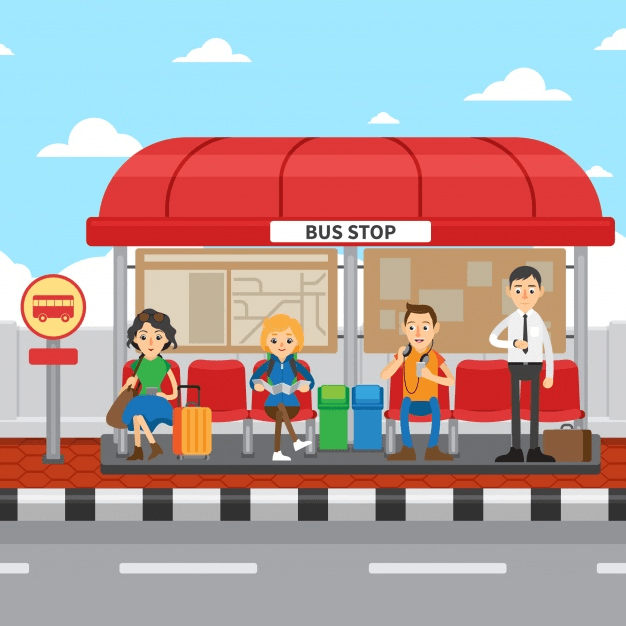 Everybody is waiting for the bus.