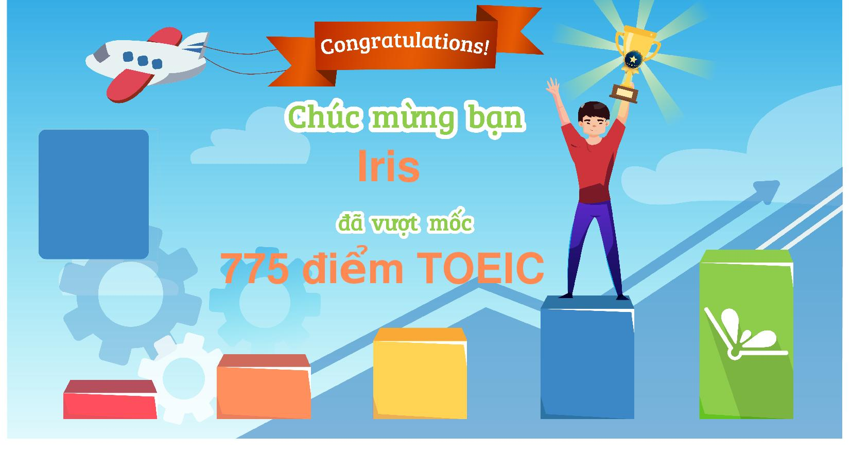 Chứng nhận vượt mốc của bạn Iris