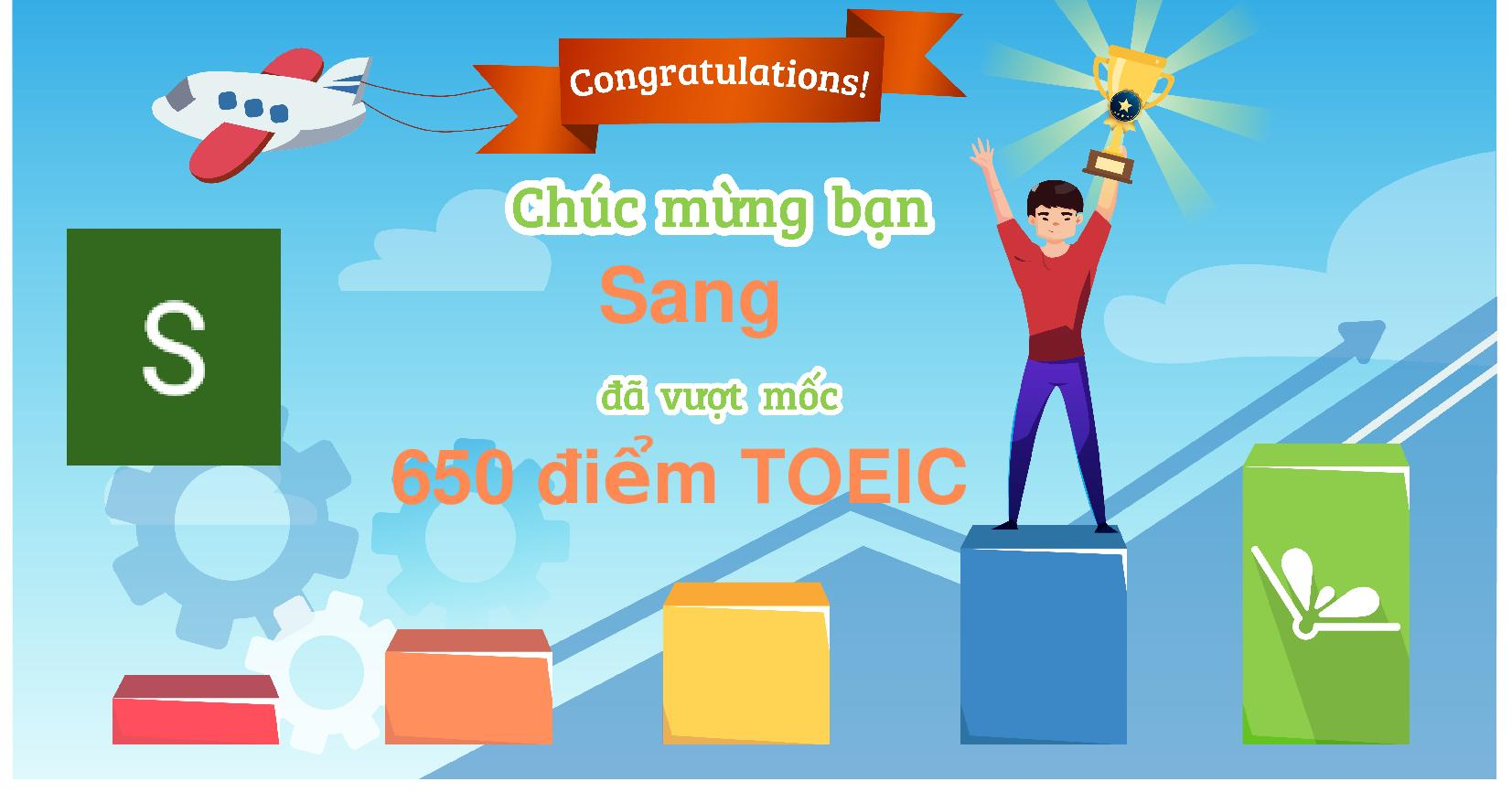 Chứng nhận vượt mốc của bạn Sang